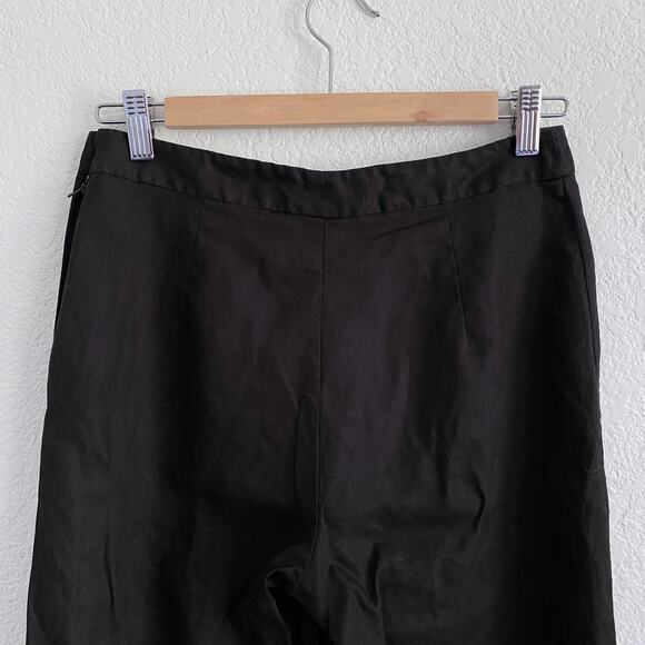 Max Studio 100% Linen Mid Rise Straight‎ Leg Pant Black Size 6 - Picture 6 of 9